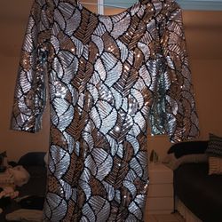Sequin Dress Black & Silver