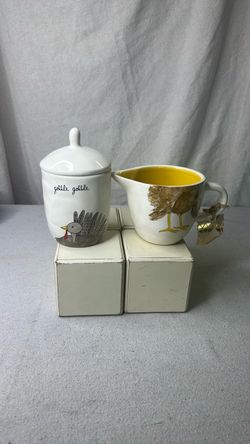 Rae Dunn Artisan Creamer and Covered Sugar Jar