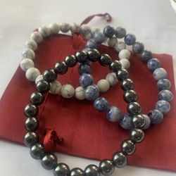 Genuine Stone Stretch Bracelets NWOT