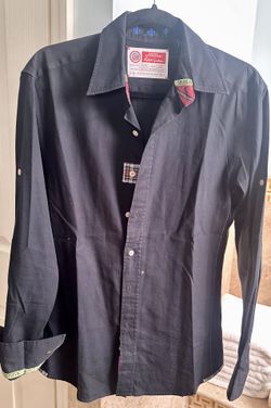 Men Black Button Down Shirt