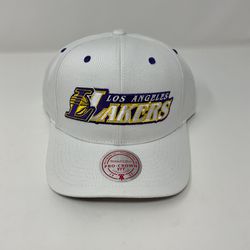 Mitchell & Ness Los Angeles Lakers Oh Word Pro White Snapback OSFM NWT