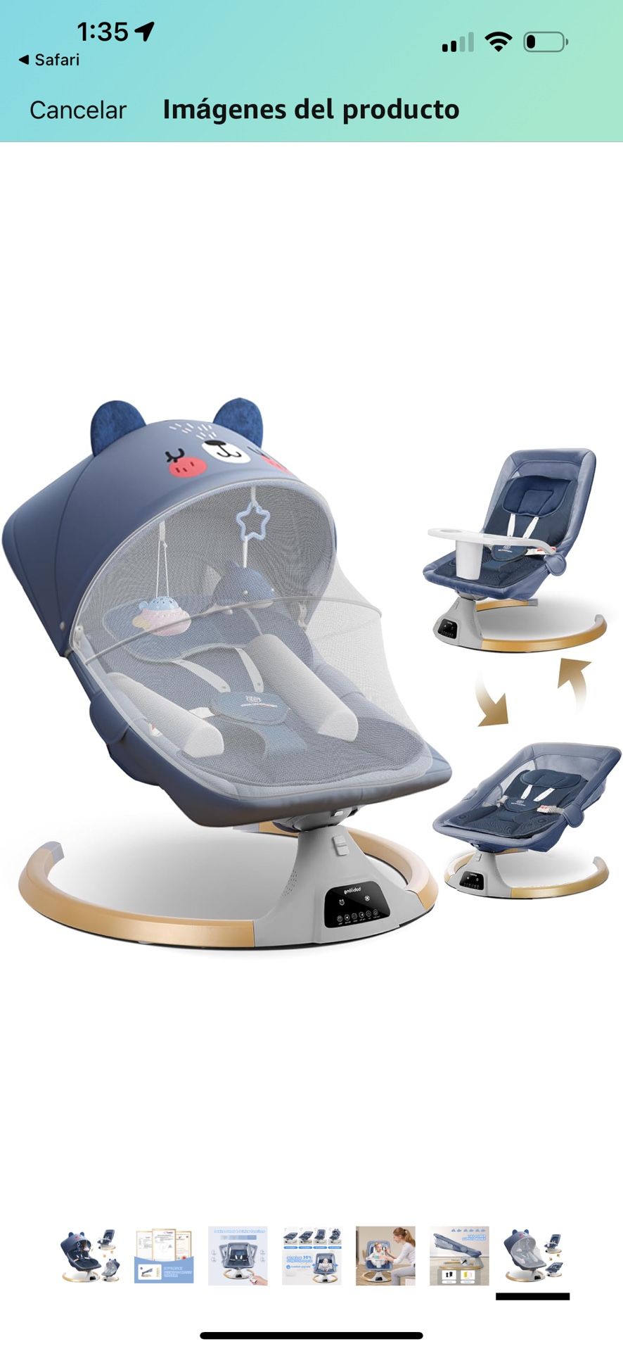 Baby swings for babies to toddlers, 3 in 1 newborn baby swing for babies with Bluetooth, remote control, removable dinner plate, 4-gear balancing time