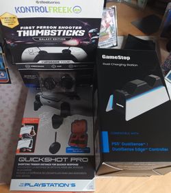 PS5 DUEL CHARGERS.. QUICKSHOT PRO THUMBSTICKS GALAXY ED.PS4 & 5