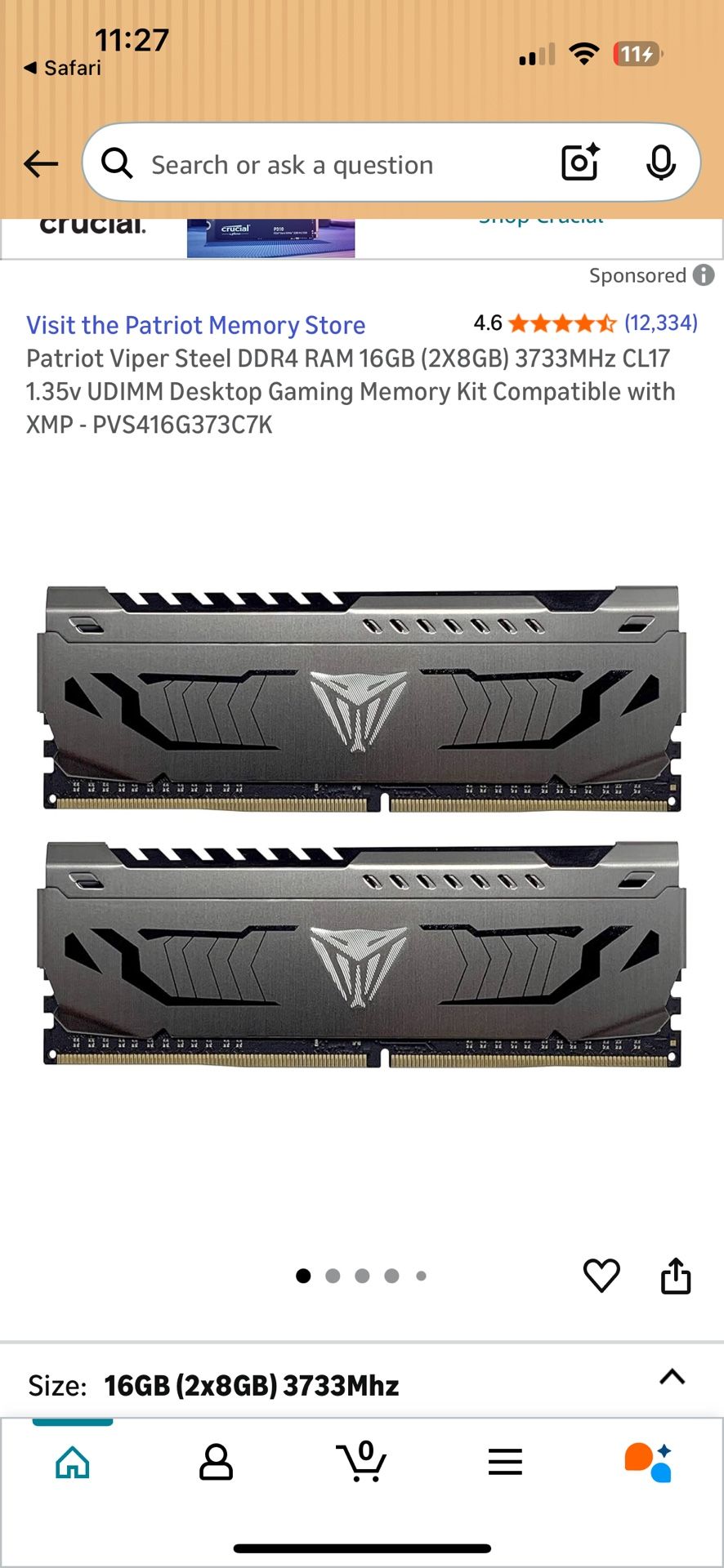 Patriot Viper DDR4 3733mhz Ram Sticks (32GB)
