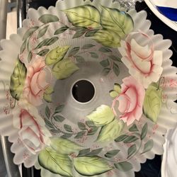 Antique Reverse Painted Lamp Shade
