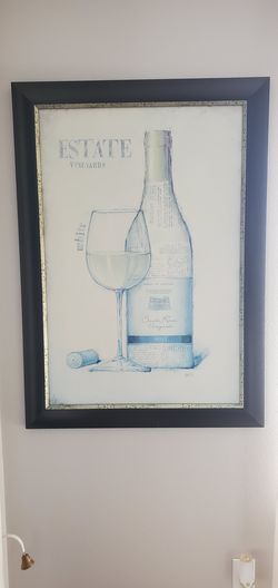 Large framed Wine Art