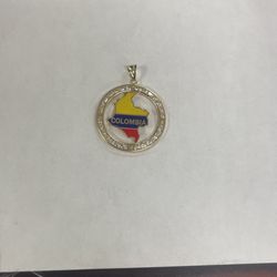 14k Solid Gold Colombia Map Charm Pendant