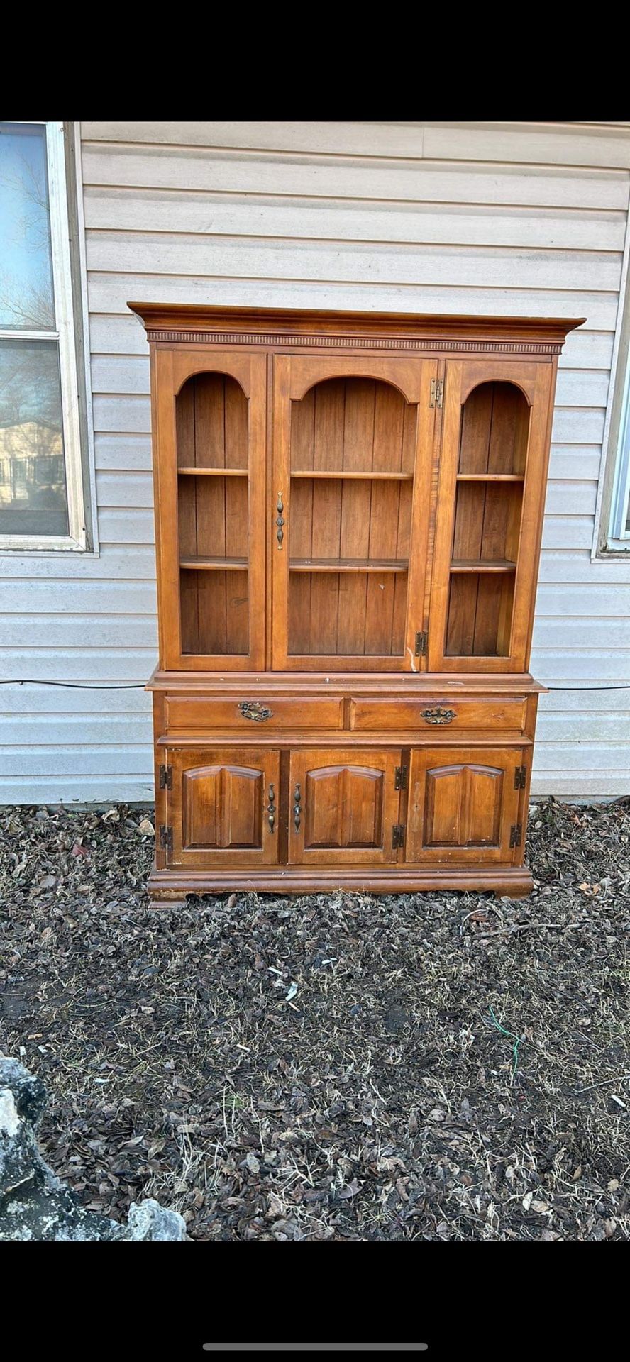 1950s Pennsbury Manor Solid maple hutch by Garrison.