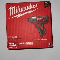 Milwaukee 2462-20 M12 12 Volt 1/4 inch Hex Impact Driver (Tool Only)