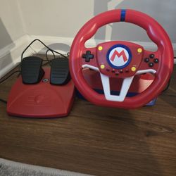 HORI Nintendo Switch Mario Kart Racing Wheel - Red/ Blue Edition