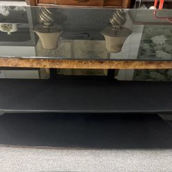 Black Tempered Glass TV Stand