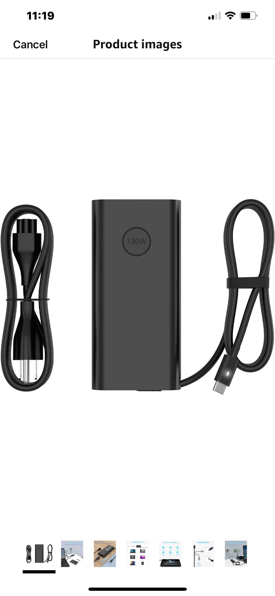 130W USB C Type C Laptop Charger for Dell Inspiron 16 2-in-1 7 7620, Inspiron 14 7 2-in-1, Alienware X14 R1 R2, Alienware M17 R3 Slim