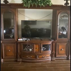 Antique Real Wood Entertainment Center