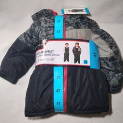 Kids Snow Pants Bibs And Matching Jacket Size 4T - Brand New
