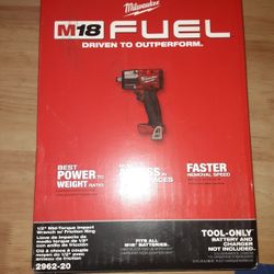 New Milwaukee M18 Fuel 1/2 Mid Torque Impact Wrench 