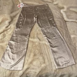 Satin Cream/tan Dress Pants 