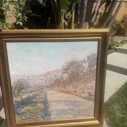 Framed Claude Monet Style Painting – Beautiful Gold Frame