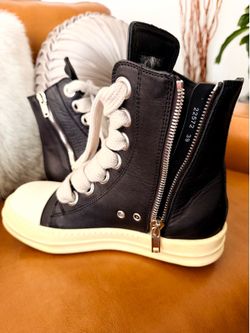 Rick Owens Jumbolace Leather Boots
