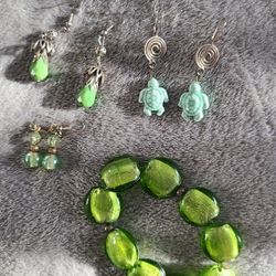 Bundle Of Green Jewels - Cute Turtles