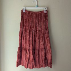 Julie's Closet Orange Flowy Skirt 