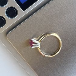 USC 78 14k Yellow Gold Ruby Two Tone Ring Size7 