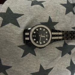 Black Bulova Quartz Crystal Black Dial Men’s Watch