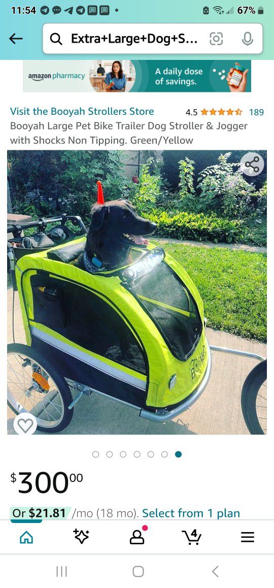 Booyah Pet / Dog Stroller And Bike Carrier