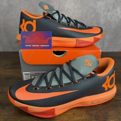 Nike KD 6 Neutral Black Orange Size 8.5 599424-007 Men’s Basketball Shoes OG Rare
