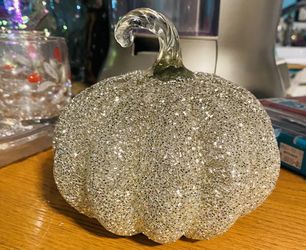 Bedazzled Crystal Glass Pumpkin Thanksgiving