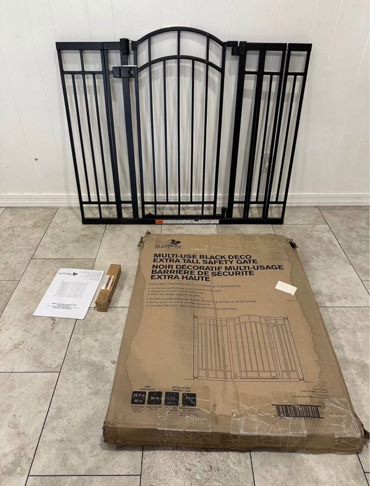 Multi-Use Decorative Pet Gate / Baby Gate - Fits Openings 29” - 48”