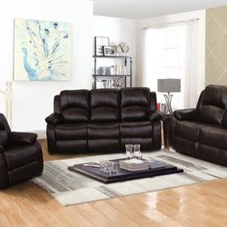 Brand New 3 Pieces Recliners Sofa Couch Set