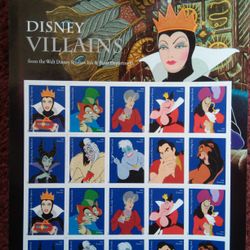 Disney Villains 2017 USPS First Class Forever Stamps Sheet of 20