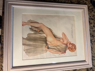 1970s Framed Alberto Vargas Centerfold Pinup