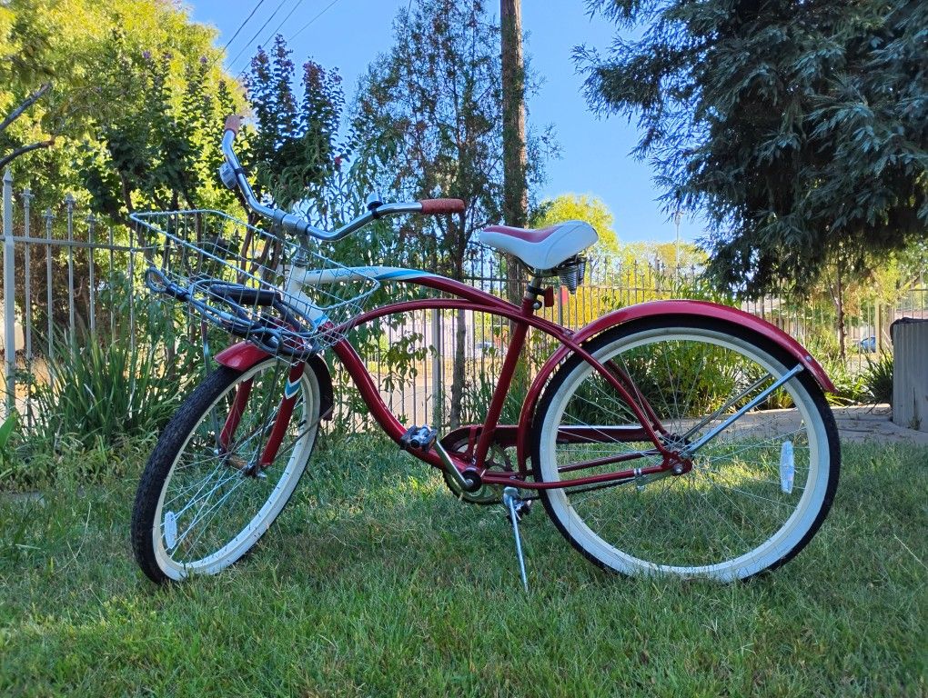 Red Schwinn Legacy bike with basket!!!