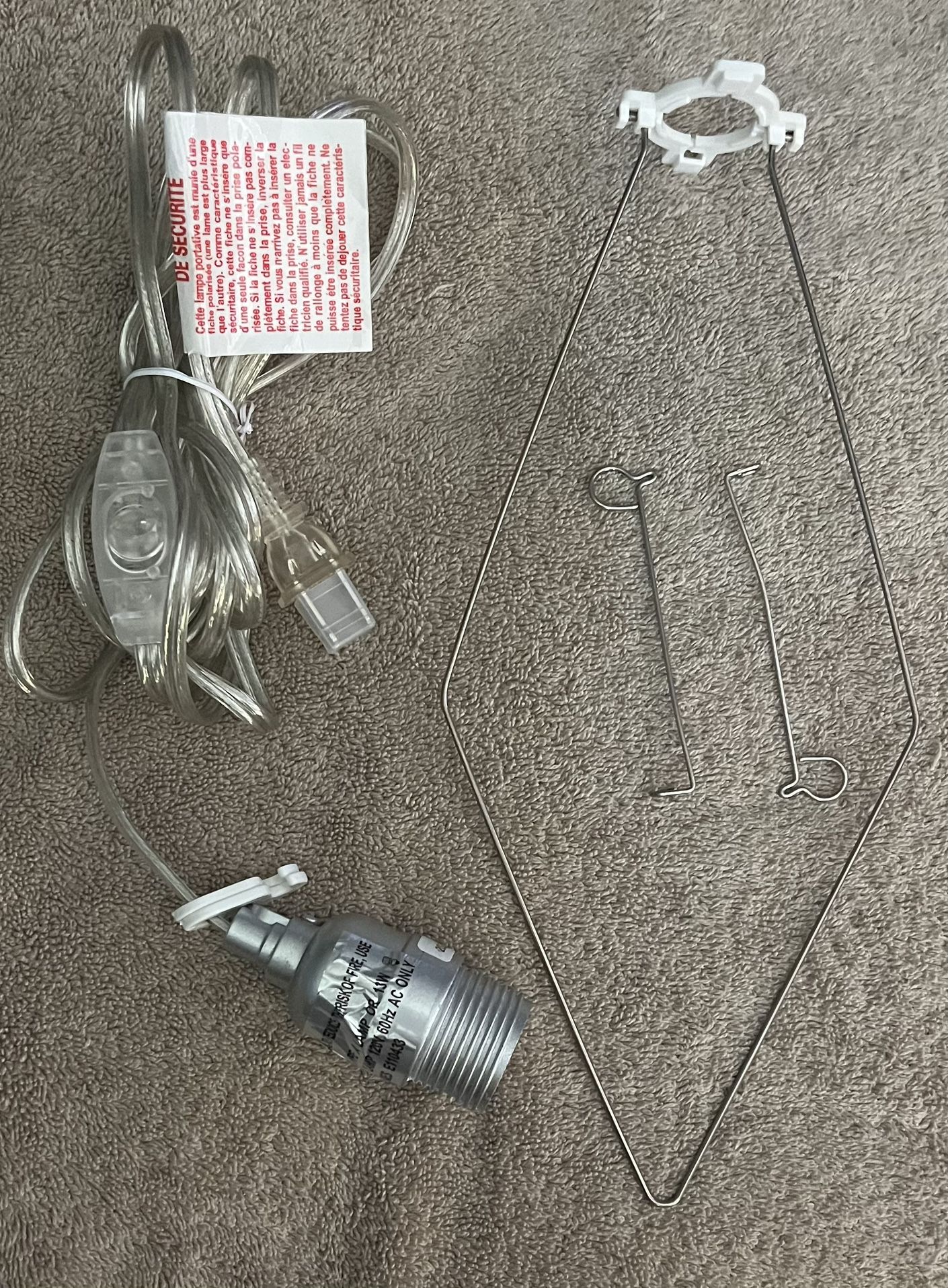 15ft Clear Flip Switch Singular Lamp Pendant Cord Kit