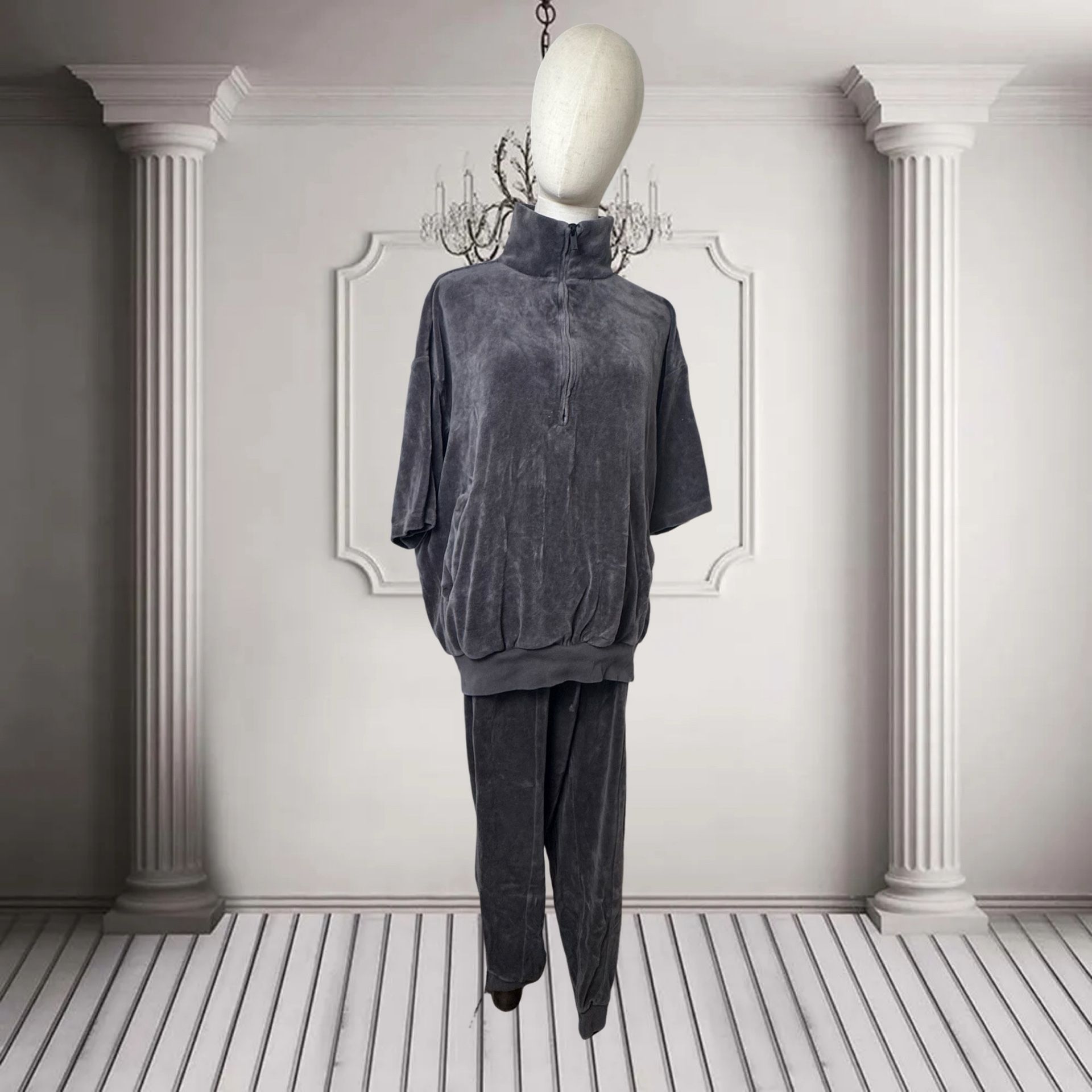 đź–¤ Fear of God Essentials Iron Velour Mock Neck Sweatshirt & Sweatpants Set