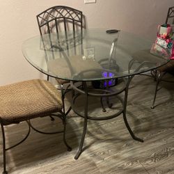 Kitchen Table Glass With Four Chairs