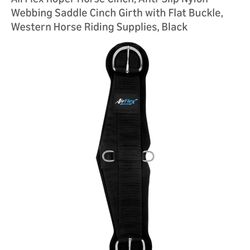 🐎 28” AirFlex Roper Horse Cinch – Anti-Slip Nylon Webbing Saddle Cinch (Flat Buckle) – Black – Brand New  💰 Price: $70 or best offer 💲 MSRP: ~$89 