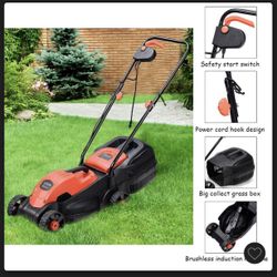Electric Lawnmower Oranger In The Box Brand New 12 Amp 14-inch With Grass Bag 