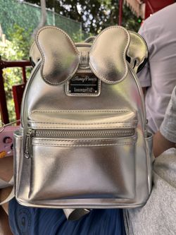 Disney 100th Anniversary Minnie Mouse Silver Backpack