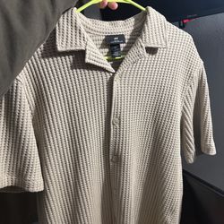H&M Waffle knit button-up shirt