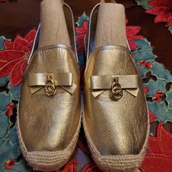 Mk Shoes Espradilla Flat Gold (#8 1/2 )New No Box