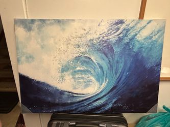 Textured Wave Canvas/Approx 24” x 36”/Like New/Slight Scuff Mark (See Photo)