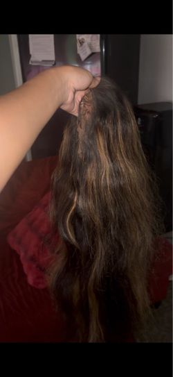 Human hair highlight wig