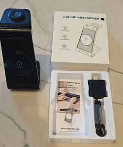 RYND 3-in-1 Wireless Charger Station with Adapter iPhone & Applewatch Only