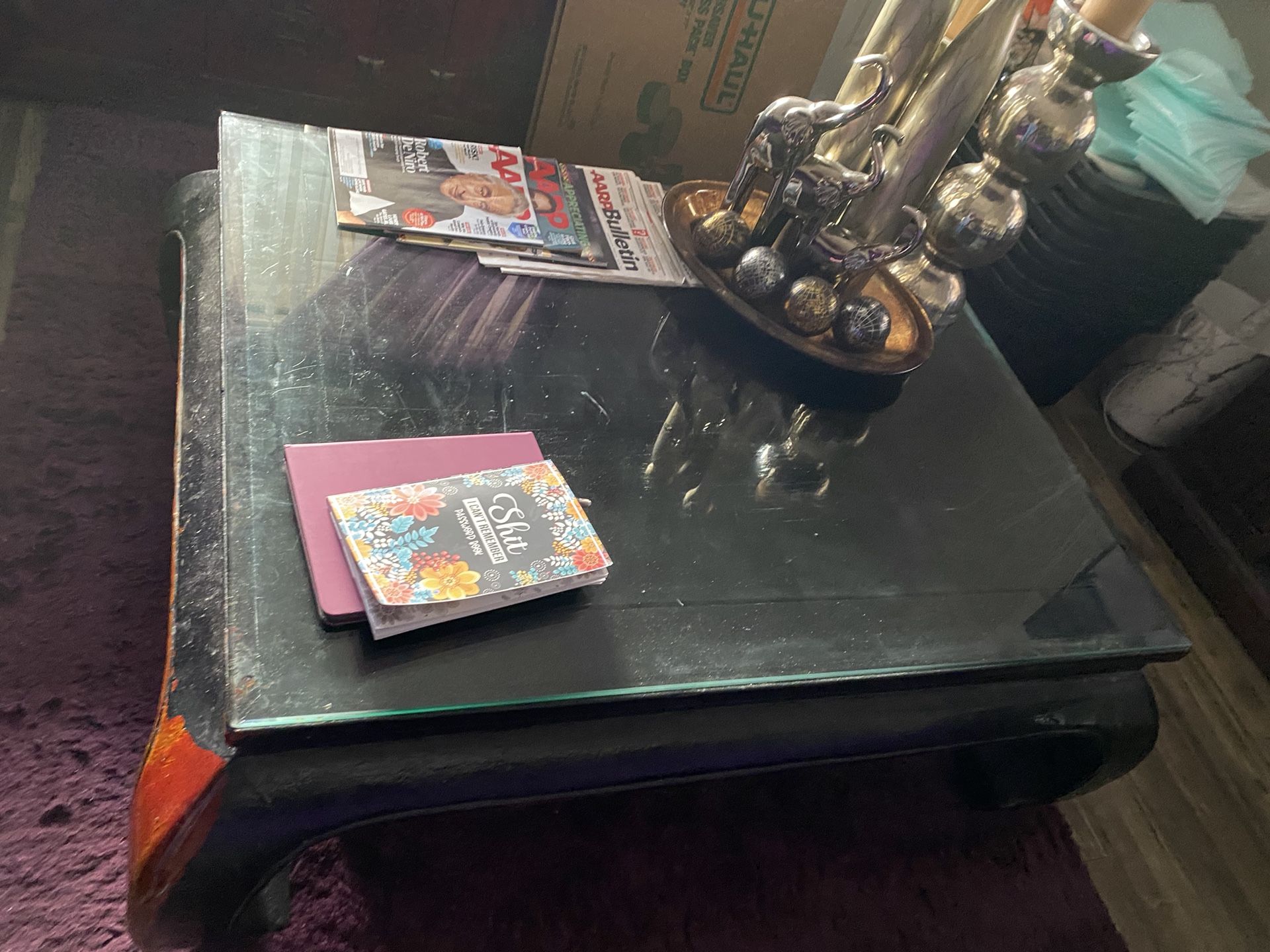 Coffee Table- Black Coffee Table Glass Top 