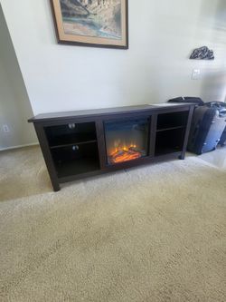 TV stand with heater