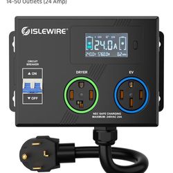 Smart Dryer Splitter for EV and Dryer, 240V Auto Power Switch for Dryer Outlet, 3-Color LED Ring, 3.