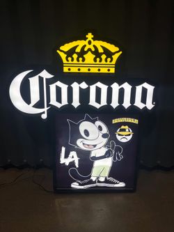 felix the the cat chevrolet corona beer sign