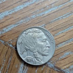 High Grade 1936 Buffalo Nickel With Free Gift